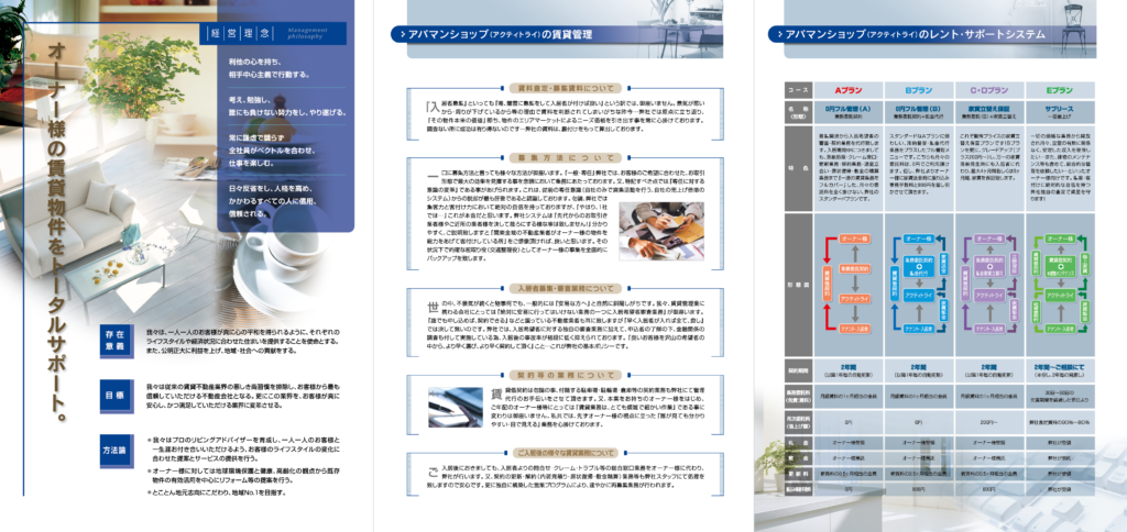 制作実績画像：不動産会社様の会社案内パンフレット02